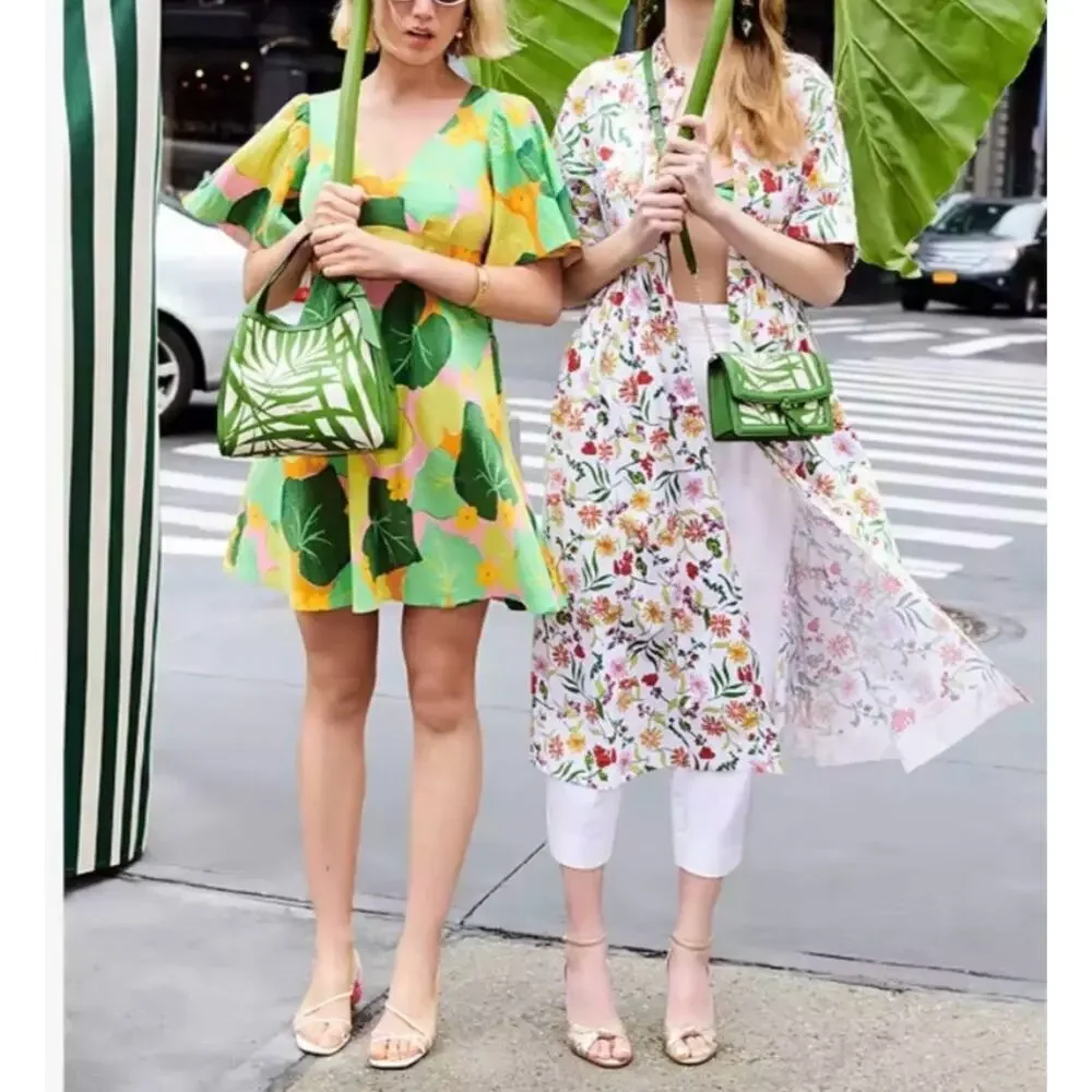 B39 Kate Spade Cucumber Floral Dress 8 Taylor‎ Swift Folklore Cottagecore Y2K